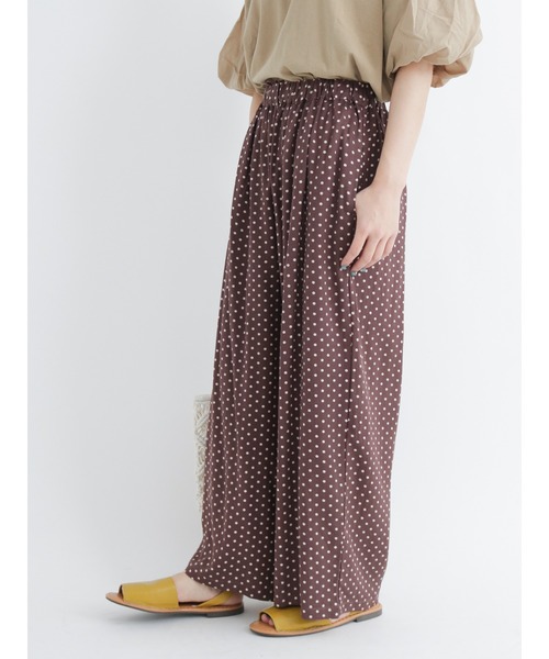 Samansa Mos2（サマンサ モスモス）の「柄アソートイージーパンツ（その他パンツ・レディース・ブラック/ネイビー/ブラウン/オレンジ・ﾌﾘ-）」の3枚目の写真