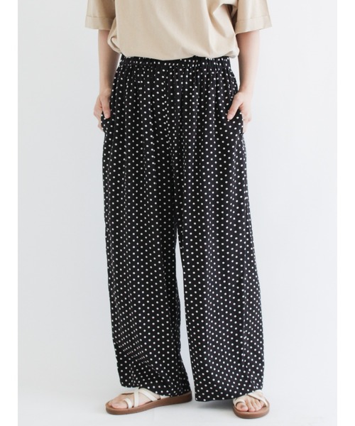 Samansa Mos2（サマンサ モスモス）の「柄アソートイージーパンツ（その他パンツ・レディース・ブラック/ネイビー/ブラウン/オレンジ・ﾌﾘ-）」の2枚目の写真