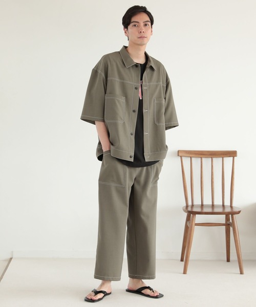 LAKOLE（ラコレ）の「ドライポリベイカーシャツ2nd[セットアップ対応] / 352124（シャツ/ブラウス・メンズ・ブラック/ネイビー/オリーブ・SMALL/MEDIUM/LARGE）」の22枚目の写真