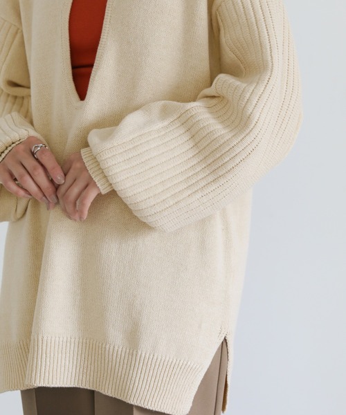 フロントオープンネックニット（ニット/セーター）｜select MOCA
