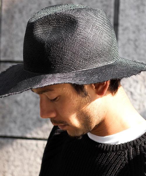 BEAUTY&YOUTH UNITED ARROWS(ビューティーアンドユースユナイテッドアローズ)の「【WEB限定】 <Racal> ∴ ロングブリムクラッシュハット(ハット・メンズ・ブラック/ナチュラル・ONE SIZE)」の1枚目の写真