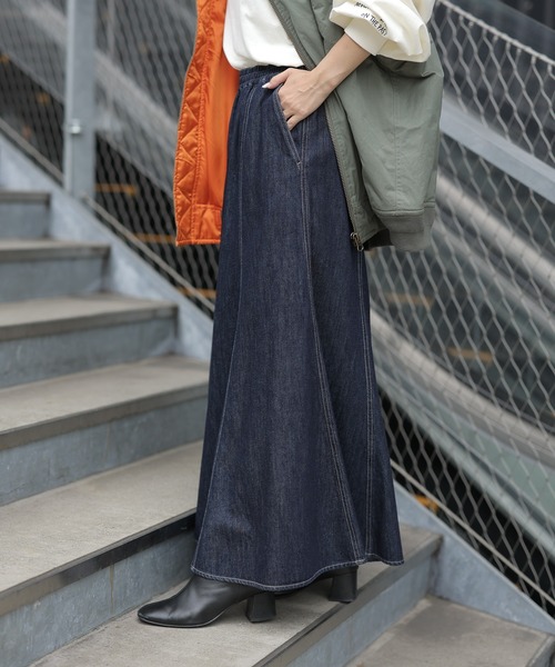 CIAOPANIC TYPY（チャオパニックティピー）の「【TYPYDENIM】イージーフレアスカート（デニムスカート・レディース・ブラック/ネイビー・ONE SIZE）」の14枚目の写真