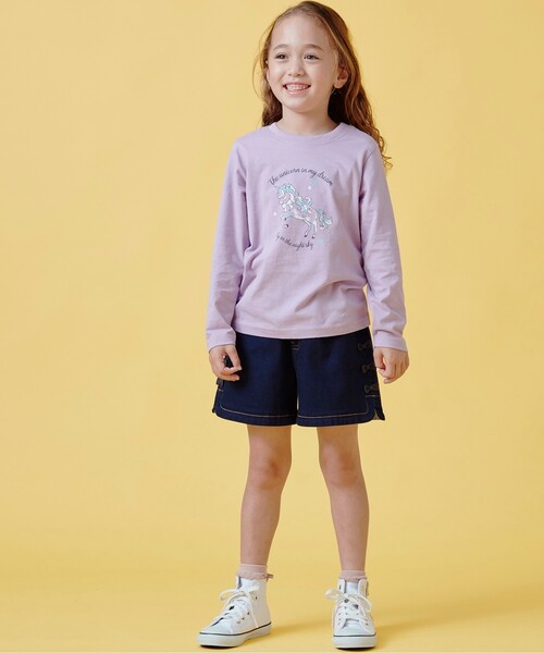 SHOO・LA・RUE（シューラルー）の「◆【90-140cm】綿天竺4柄GIRLSロンTシャツ（Tシャツ/カットソー・キッズ・アイボリー/ライトブルー/ライトパープル/ベビーピンク・12/11/14/10/13/09）」の15枚目の写真