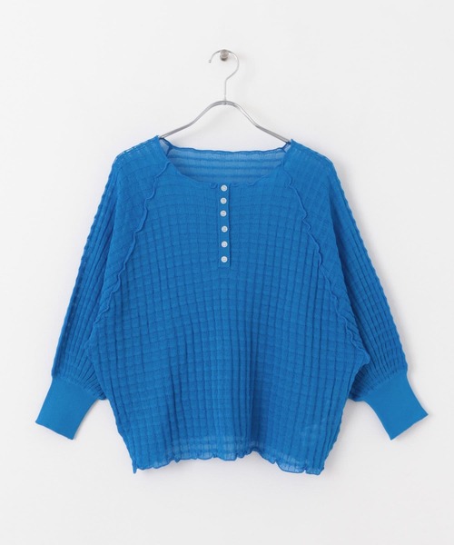 SENSE OF PLACE by URBAN RESEARCH（センスオブプレイスバイアーバンリサーチ）の「2WAYシアーセーター(5分袖)（ニット/セーター・レディース・ブラック/オレンジ/ブルー/グリーン・ONE）」の15枚目の写真