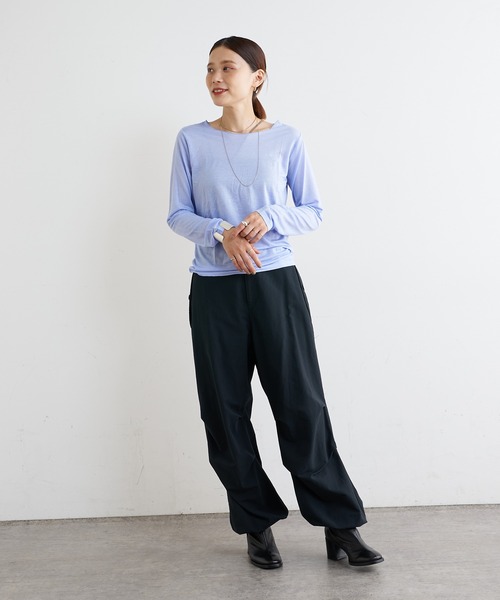Omekashi(オメカシ)の「シアーロングプルオーバー(Tシャツ/カットソー・レディース・ブルー/アイボリー/ブラック/ブラウン・FREE)」の16枚目の写真