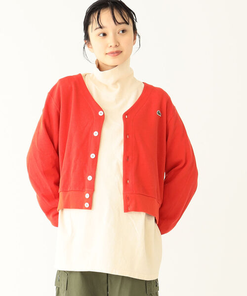 BEAMS BOY(ビームスボーイ)の「LACOSTE for BEAMS BOY / 別注 ショート カーディガン(カーディガン/ボレロ・レディース・レッド/グリーン/ブラック・36/38)」の21枚目の写真