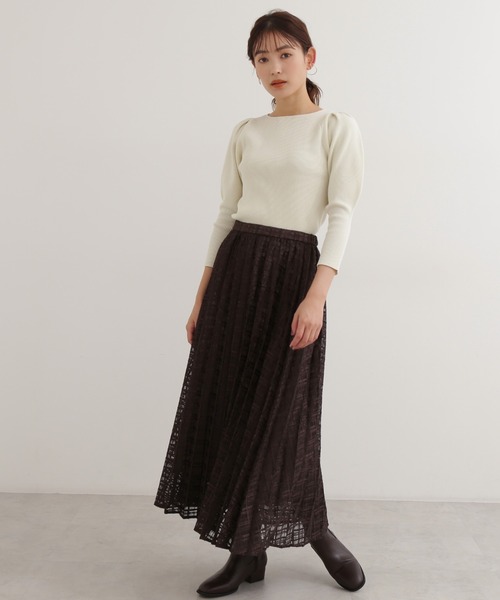 NATURAL BEAUTY BASIC(ナチュラルビューティーベーシック)の「スポンディッシュリブニット(ニット/セーター・レディース・オフホワイト/ブラウン/ラベンダー/ブルー・MEDIUM)」の19枚目の写真