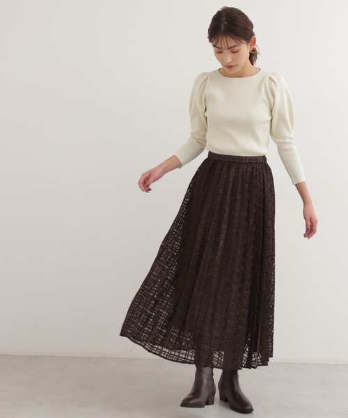 NATURAL BEAUTY BASIC(ナチュラルビューティーベーシック)の「スポンディッシュリブニット(ニット/セーター・レディース・オフホワイト/ブラウン/ラベンダー/ブルー・MEDIUM)」の20枚目の写真