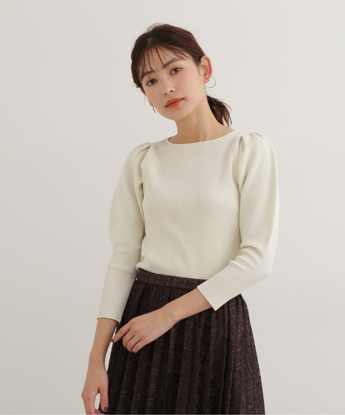 NATURAL BEAUTY BASIC(ナチュラルビューティーベーシック)の「スポンディッシュリブニット(ニット/セーター・レディース・オフホワイト/ブラウン/ラベンダー/ブルー・MEDIUM)」の6枚目の写真