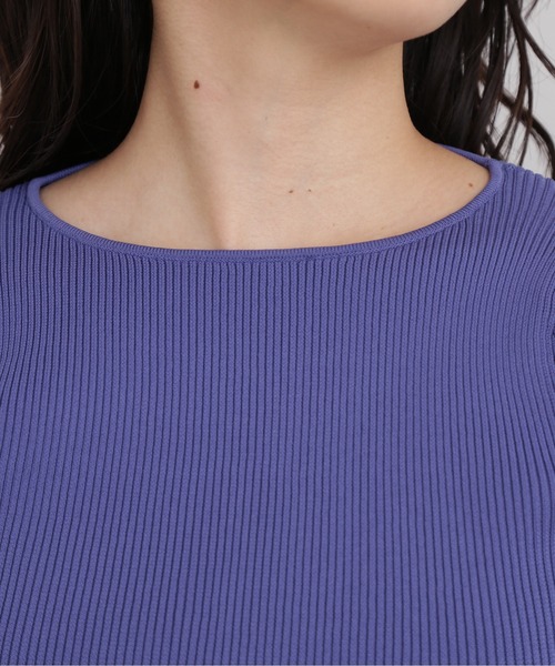 NATURAL BEAUTY BASIC(ナチュラルビューティーベーシック)の「スポンディッシュリブニット(ニット/セーター・レディース・オフホワイト/ブラウン/ラベンダー/ブルー・MEDIUM)」の9枚目の写真