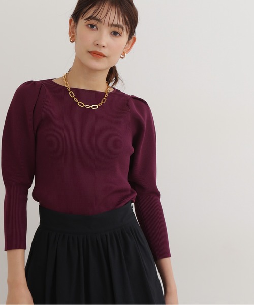 NATURAL BEAUTY BASIC(ナチュラルビューティーベーシック)の「スポンディッシュリブニット(ニット/セーター・レディース・オフホワイト/ブラウン/ラベンダー/ブルー・MEDIUM)」の12枚目の写真