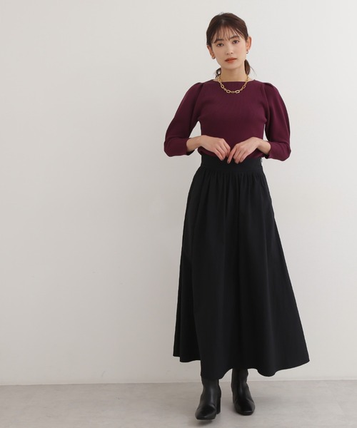 NATURAL BEAUTY BASIC(ナチュラルビューティーベーシック)の「スポンディッシュリブニット(ニット/セーター・レディース・オフホワイト/ブラウン/ラベンダー/ブルー・MEDIUM)」の14枚目の写真