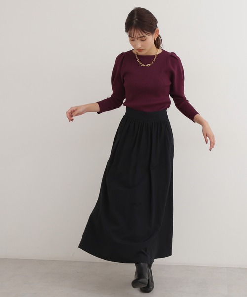 NATURAL BEAUTY BASIC(ナチュラルビューティーベーシック)の「スポンディッシュリブニット(ニット/セーター・レディース・オフホワイト/ブラウン/ラベンダー/ブルー・MEDIUM)」の17枚目の写真