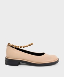 【販売終了】ビーズド アンクルストラップジャガードシューズ