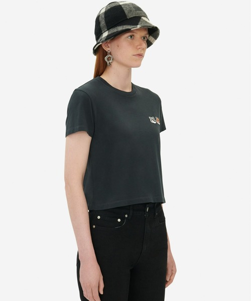 Maison Kitsune(メゾンキツネ)の「DOUBLE FOX HEAD PATCH CROPPED TEE-SHIRT(Tシャツ/カットソー・レディース・ブラック系その他/ブルー系その他・S/M/L/XS)」の6枚目の写真