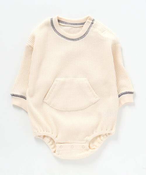 BREEZE（ブリーズ）の「ワッフルボディオール（肌着・キッズ・オレンジ/オフホワイト/ダークグリーン/グレー・70/80/90）」の2枚目の写真