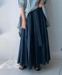 ♪ベルト付ボリュームロングスカート