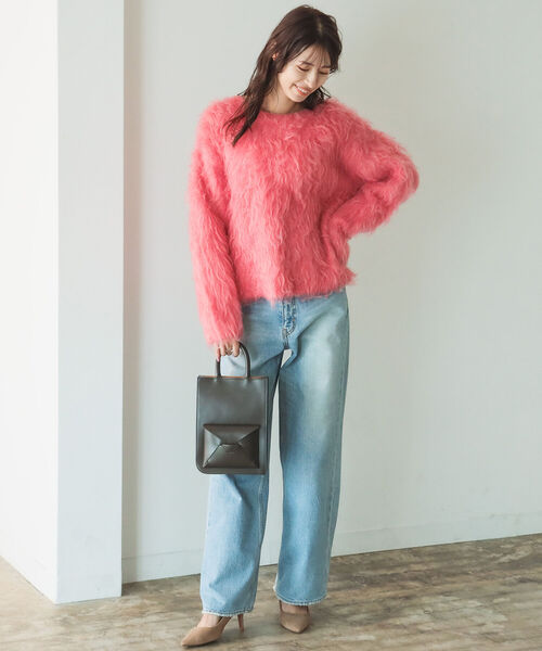 B:MING by BEAMS(ビーミングバイビームス)の「B:MING by BEAMS / シャギー カラー ニット 22AW(ニット/セーター・レディース・ブルー/ピンク/ベージュ・FREE)」の18枚目の写真