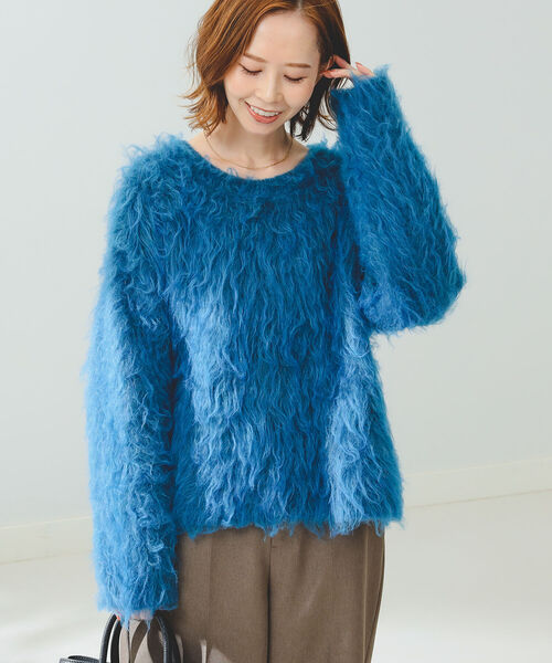 B:MING by BEAMS(ビーミングバイビームス)の「B:MING by BEAMS / シャギー カラー ニット 22AW(ニット/セーター・レディース・ブルー/ピンク/ベージュ・FREE)」の19枚目の写真