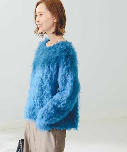 B:MING by BEAMS(ビーミングバイビームス)の「B:MING by BEAMS / シャギー カラー ニット 22AW(ニット/セーター・レディース・ブルー/ピンク/ベージュ・FREE)」の5枚目の写真