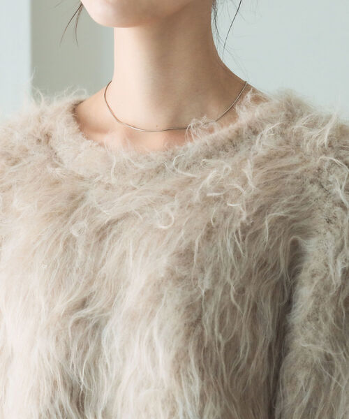 B:MING by BEAMS(ビーミングバイビームス)の「B:MING by BEAMS / シャギー カラー ニット 22AW(ニット/セーター・レディース・ブルー/ピンク/ベージュ・FREE)」の6枚目の写真