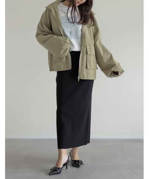 Re:EDIT（リエディ）の「[ZOZO限定][新色追加][累計販売枚数1.3万枚][細見え◎][低身長/大きいサイズ有]前後2WAYリブニットスリットナロースカート（スカート・レディース・ブラック/ダークブラウン/レッド/グリーン/アイボリー/モカ/ブラック系/ネイビー/ライム/チャコールグレー/オレンジ/ブルー/レッド系その他/カーキ/グレイッシュベージュ・MEDIUM/LARGE/SHORT/X-LARGE/AM）」の20枚目の写真