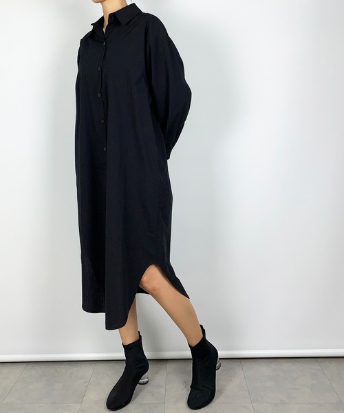 me+em select(ミームセレクト)の「【5色展開】コットンロングシャツワンピース(シャツワンピース・レディース・ブラック/アイボリー/ブルー/ベージュ/ピンク/ブラウン・FREE)」の15枚目の写真
