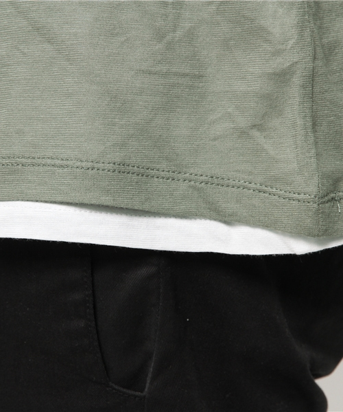 MAJESTIC HOMME(マジェスティックオム)の「【WEB限定】MAJESTIC HOMME ハーフスリーブVネックレイヤードカットソー(Tシャツ/カットソー・メンズ・ベージュ/オリーブ・SMALL/LARGE/MEDIUM)」の8枚目の写真