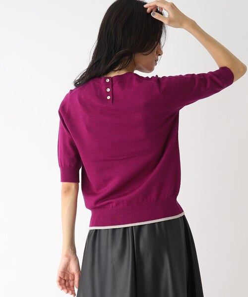 OPAQUE.CLIP（オペークドットクリップ）の「◆【大草直子さんコラボ】ウール半袖ニット（ニット/セーター・レディース・キャメル/ワイン/ダークグレー/ブラック・36/40/38）」の8枚目の写真