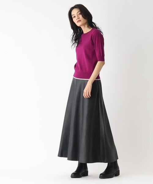 OPAQUE.CLIP（オペークドットクリップ）の「◆【大草直子さんコラボ】ウール半袖ニット（ニット/セーター・レディース・キャメル/ワイン/ダークグレー/ブラック・36/40/38）」の13枚目の写真