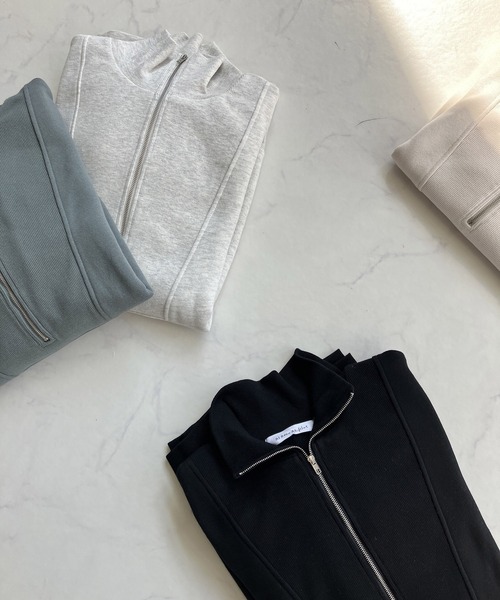 AS KNOW AS plus（アズノゥアズプラス）の「♪ハーフジップ スウェット プルオーバー　【2023AWアイテム】（スウェット・レディース・ブラック/ブルーグレー/オートミール/キナリ/ブラック系/カーキ系/アイボリー系/ネイビー系・FREE）」の21枚目の写真