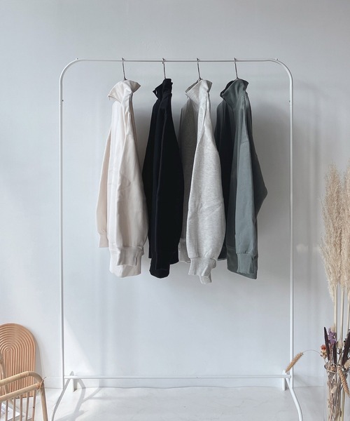 AS KNOW AS plus（アズノゥアズプラス）の「♪ハーフジップ スウェット プルオーバー　【2023AWアイテム】（スウェット・レディース・ブラック/ブルーグレー/オートミール/キナリ/ブラック系/カーキ系/アイボリー系/ネイビー系・FREE）」の11枚目の写真