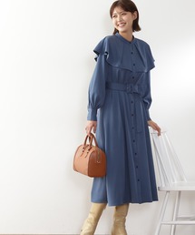 N.（N. Natural Beauty Basic） | ◆配色ステッチケープワンピース(ワンピース)