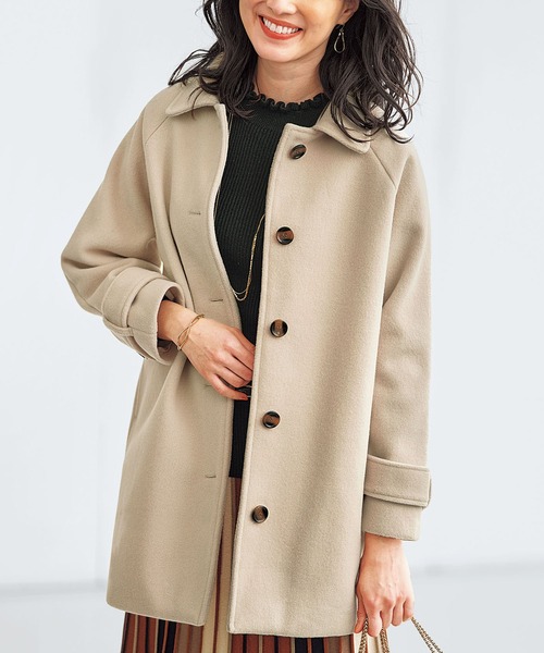 【LAD MUSICIAN】ステンカラーコート ミドル丈 ウール 比翼仕立て LAD MUSICIAN（ラッドミュージシャン）の「WOOL FLANNEL SOUTIEN