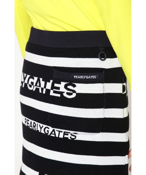 PEARLY GATES】2色ジャガードニットスカート ＜ロゴボーダー/ロゴ