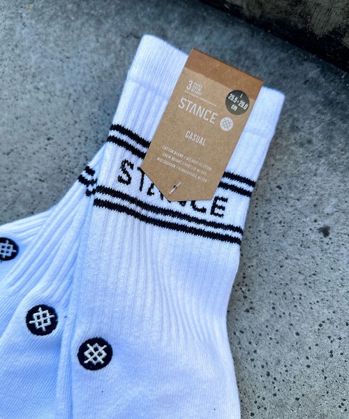STANCE（スタンス）の「【STANCE/スタンス】BASIC 3 PACK CREW/ギフトにも最適！ 吸湿 通気性ラインブランドロゴパターン3Pパックハイソックス（3足組）（ソックス/靴下・メンズ・ホワイト/ブラック/マルチ/インディゴブルー/ゴールド/ネイビー/オートミール/その他・LARGE/SMALL）」の12枚目の写真