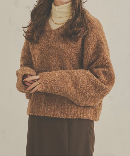 Ambre Neige(アンブルネージュ)の「もちっと癒され。前後2WAYメランジニット/【WEB/EC限定商品】(ニット/セーター・レディース・ライトブラウン/ピンク/ライトベージュ・FREE)」の8枚目の写真