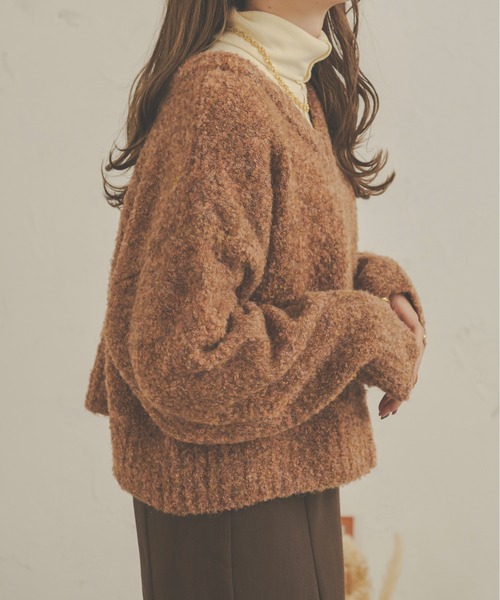 Ambre Neige(アンブルネージュ)の「もちっと癒され。前後2WAYメランジニット/【WEB/EC限定商品】(ニット/セーター・レディース・ライトブラウン/ピンク/ライトベージュ・FREE)」の9枚目の写真