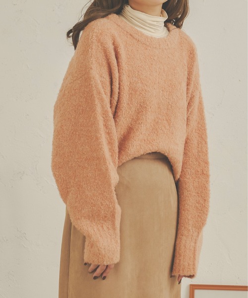 Ambre Neige(アンブルネージュ)の「もちっと癒され。前後2WAYメランジニット/【WEB/EC限定商品】(ニット/セーター・レディース・ライトブラウン/ピンク/ライトベージュ・FREE)」の12枚目の写真