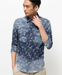 VENCEEXCHANGE | デニム迷彩ジャガード7分シャツ　　　　      (シャツ/ブラウス)