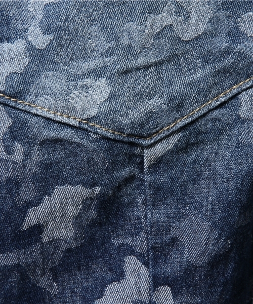 VENCEEXCHANGE（ヴァンスエクスチェンジ）の「デニム迷彩ジャガード7分シャツ　　　　      （シャツ/ブラウス・メンズ・ブルー・MEDIUM/SMALL/LARGE）」の10枚目の写真