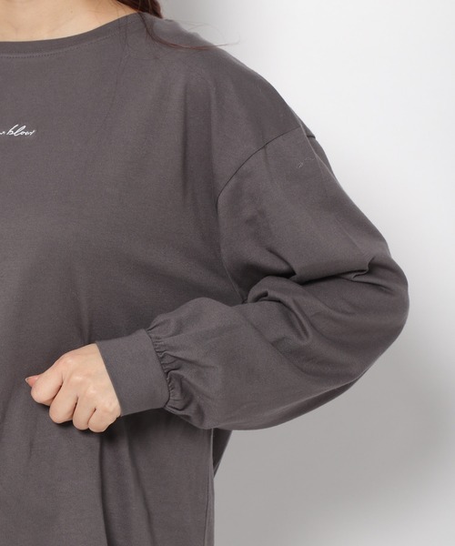 mysty woman(ミスティウーマン)の「ワンポイントシシュウロンT 183871(Tシャツ/カットソー・レディース・オフホワイト/ベージュ/チャコールグレー・FREE)」の14枚目の写真