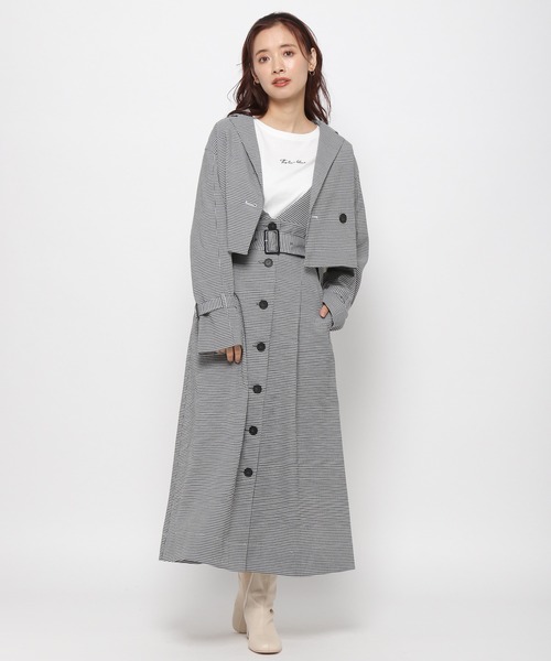 mysty woman(ミスティウーマン)の「ワンポイントシシュウロンT 183871(Tシャツ/カットソー・レディース・オフホワイト/ベージュ/チャコールグレー・FREE)」の6枚目の写真