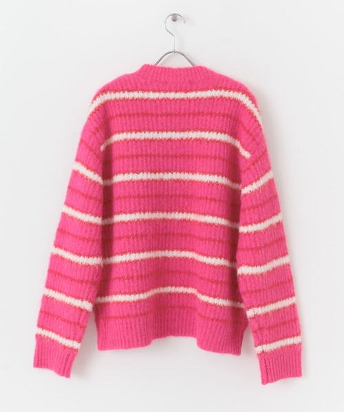 HEYUMM(ヘユム)の「モヘアライクカラフルボーダーニットトップ(ニット/セーター・メンズ・ピンク/ブルー/イエロー・ONE)」の7枚目の写真