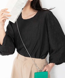 【新品タグ付き】yori 黒 パフスリーブ トップス yori(ヨリ) パフスリーブカットソーYR11-23105AW YR11-23105AW
