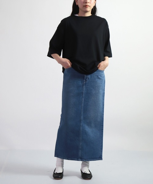 ALWEL（オルウエル）の「[ ALWEL ] LOOSE T ハーフスリーブTシャツ（Tシャツ/カットソー・レディース・ブラック/マスタード・M）」の6枚目の写真