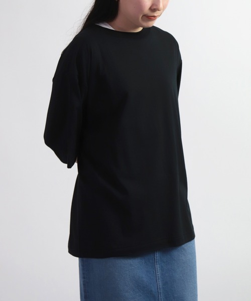 ALWEL（オルウエル）の「[ ALWEL ] LOOSE T ハーフスリーブTシャツ（Tシャツ/カットソー・レディース・ブラック/マスタード・M）」の4枚目の写真