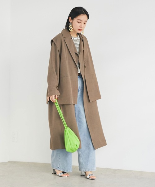 4825【美品】エトレトウキョウ トレンチコート 3WAY ロングベスト 美品