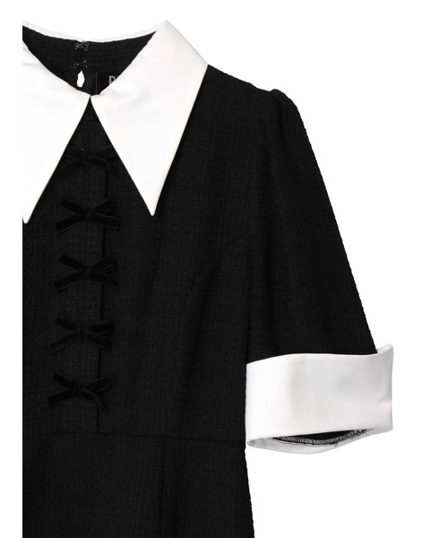 PAMEO POSE Ribbon Call Dress 黒 長袖 ワンピース PAMEO POSE Ribbon Call Dress 黒 長袖 ワンピース