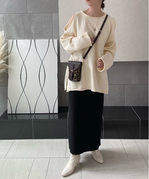 y/m by misato（イムバイミサト）の「ふくれジャガードカットスカート（スカート・レディース・ブラック/アイボリー・FREE）」の5枚目の写真